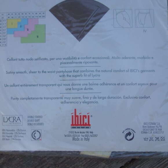 ibici calze Acquamarina 20 Den Made in Italy Brown Panty Hose *New in Package* - Picture 10 of 13